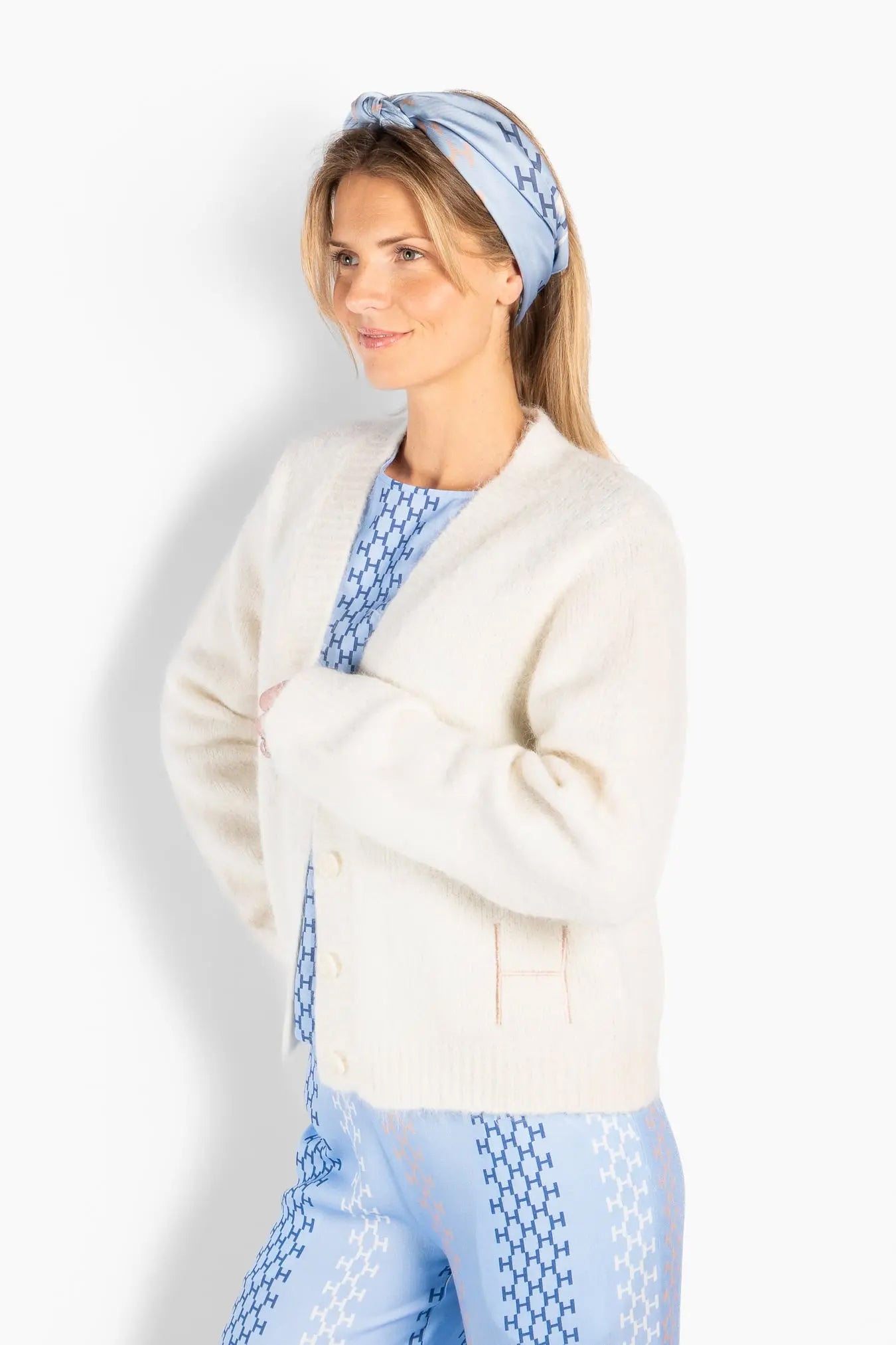 Isadora Silk Scarf Small - Skyway