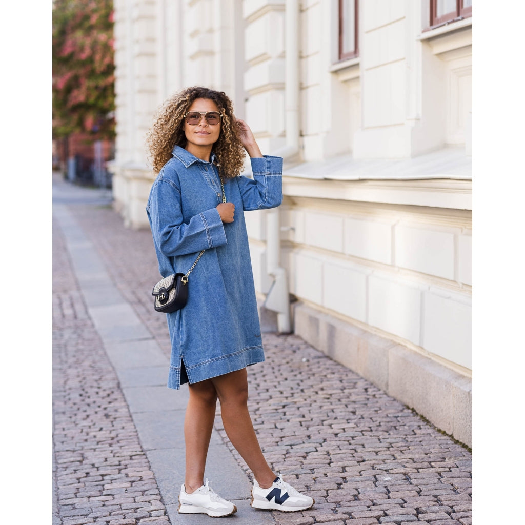 Popover Denim Dress