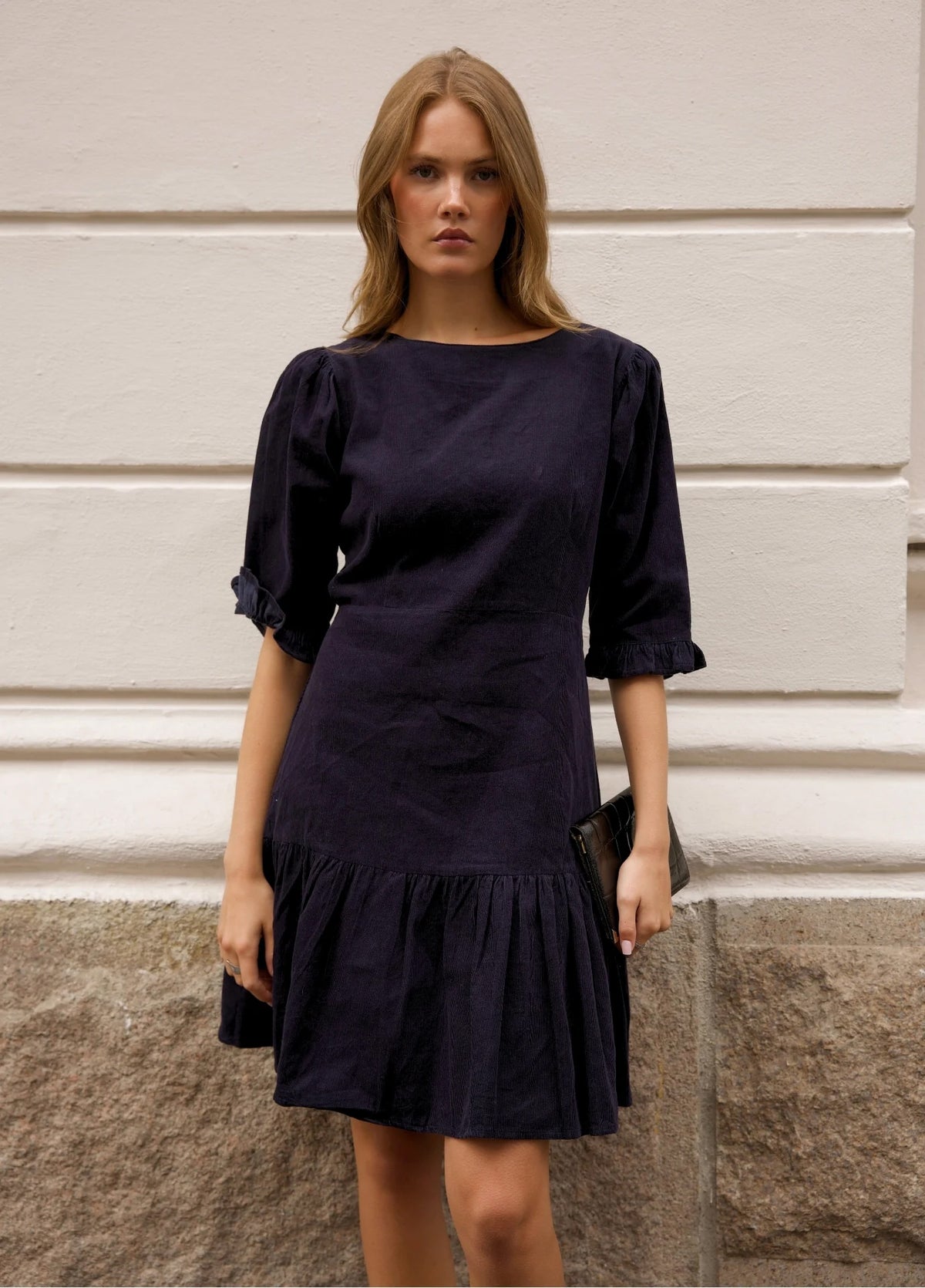 Rita Dress - Midnight Corduroy