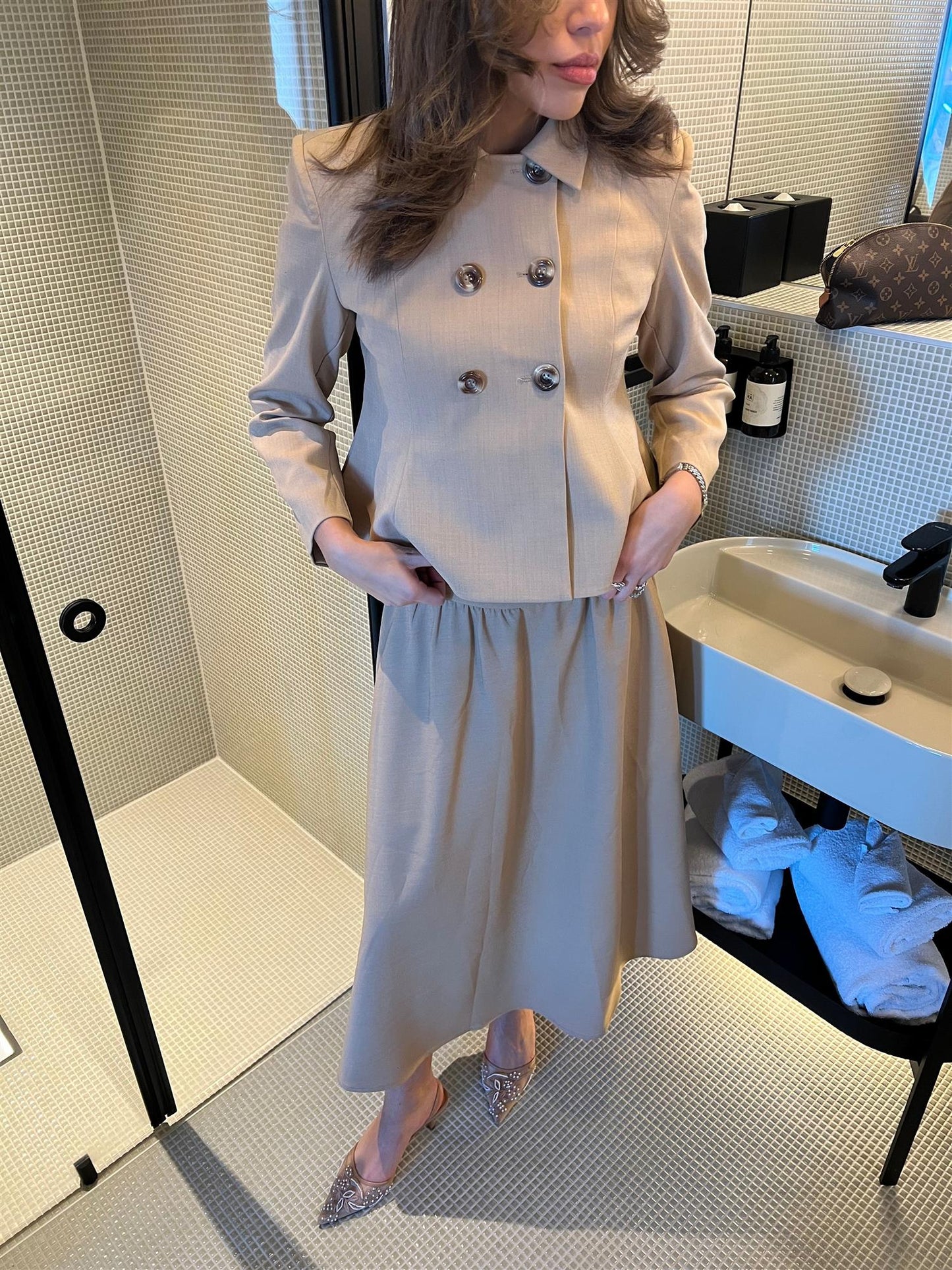 Classique Midi Skirt - Khaki