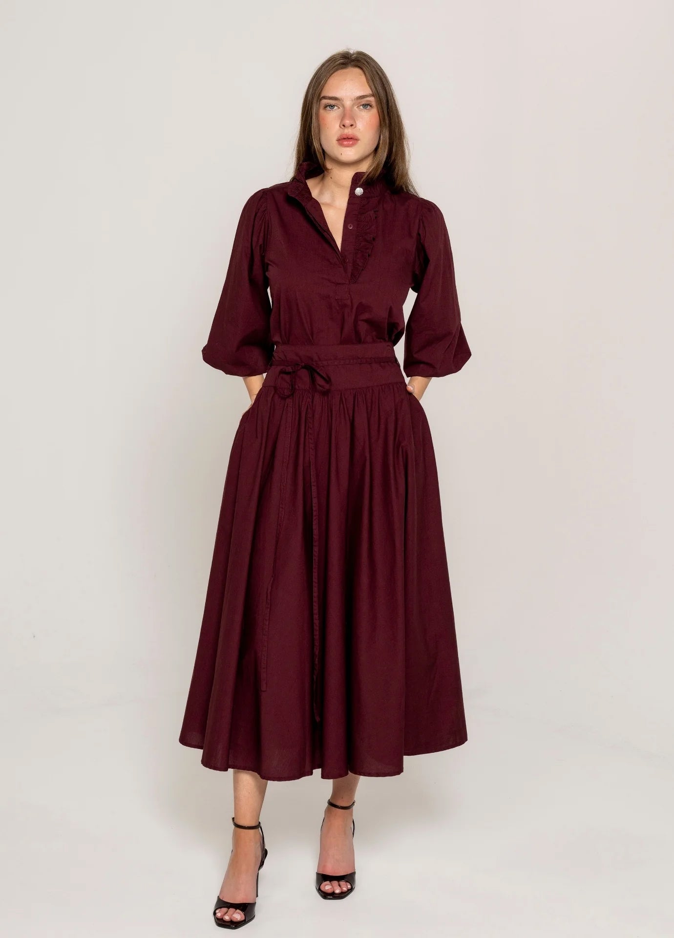 Ella Blouse - Rich Maroon