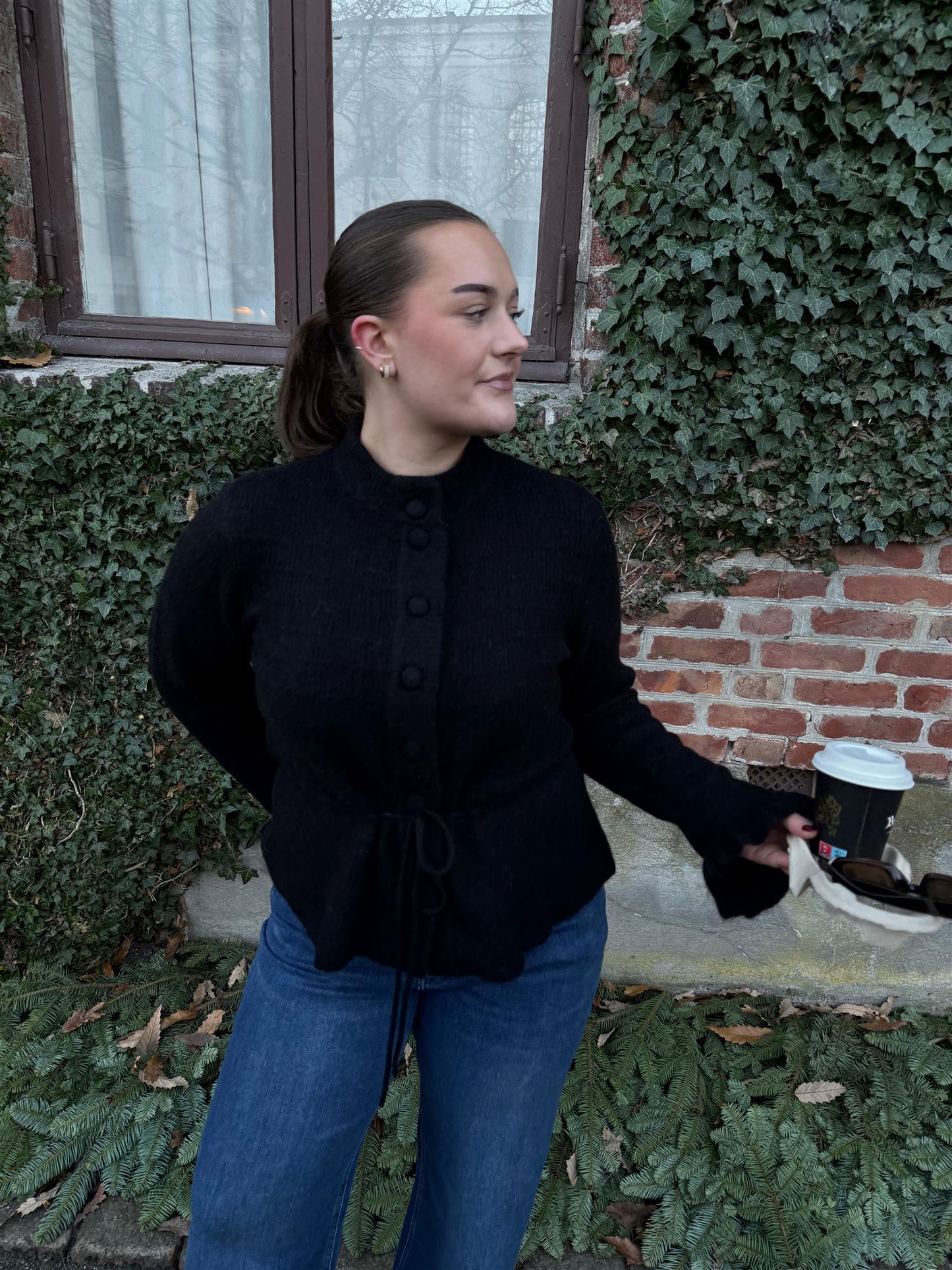 YASThellis LS Knit Cardigan S. Sort