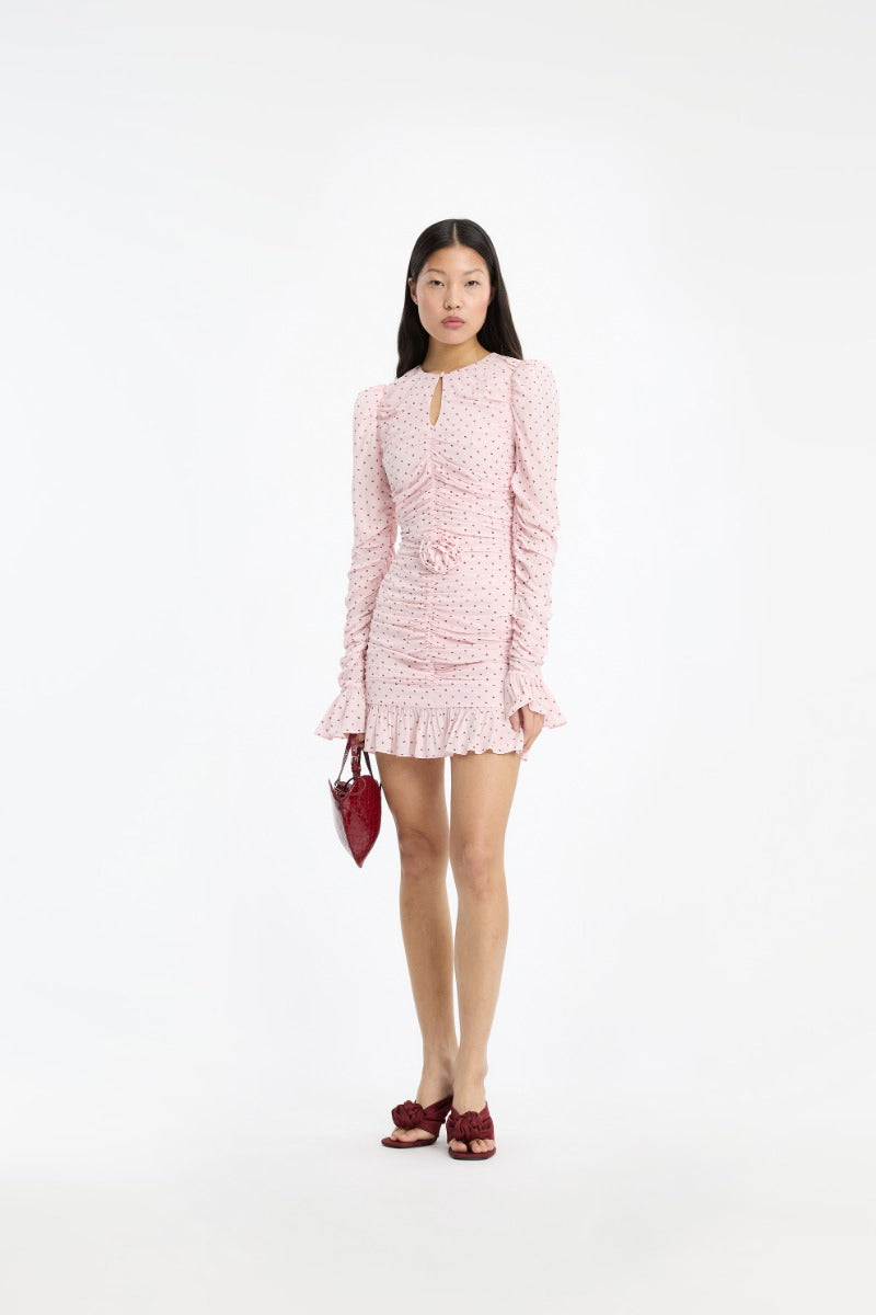Mini Ruched Dress - Barely Pink Comb.