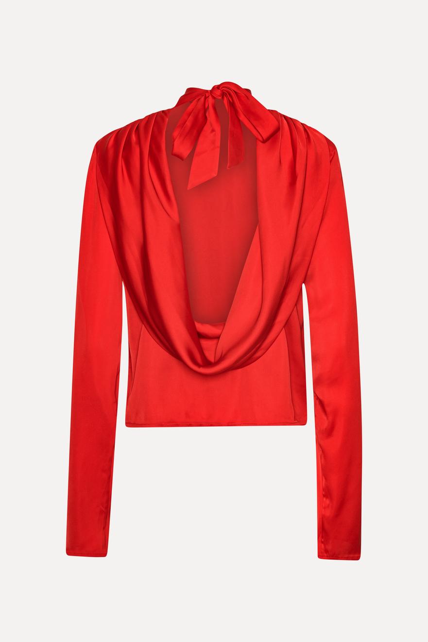 Satin Drapy Back Top