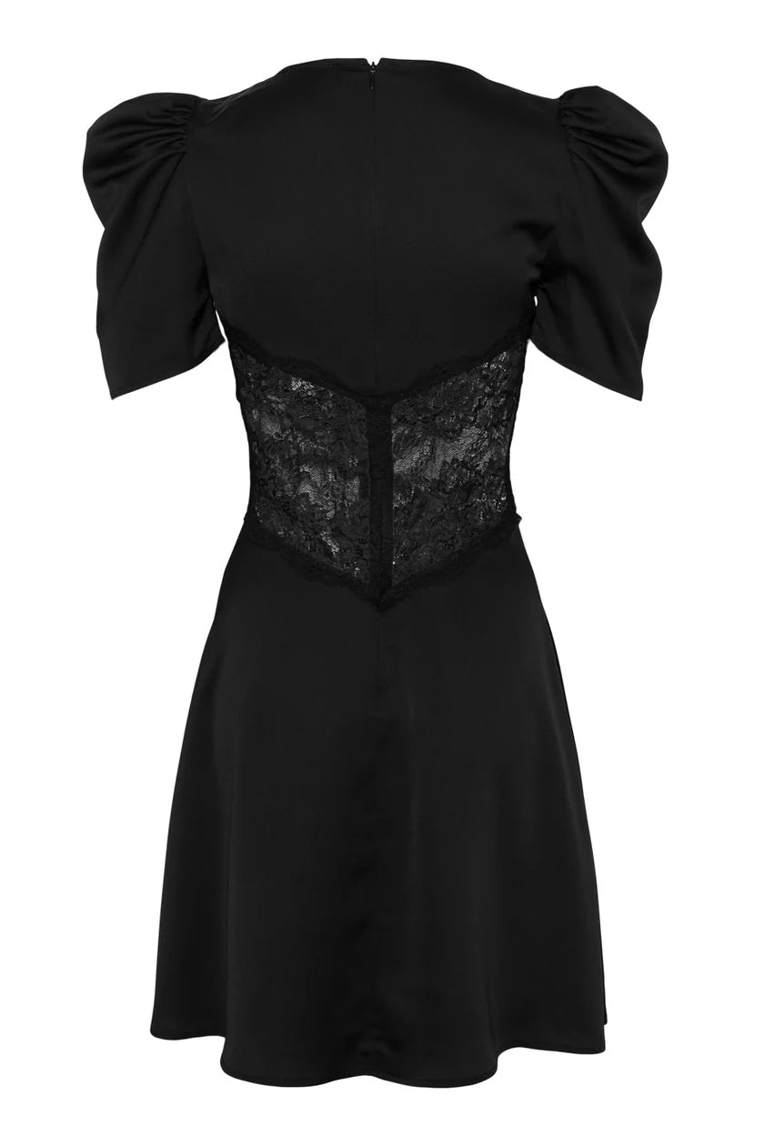 Francis Lace Mini Dress - Black