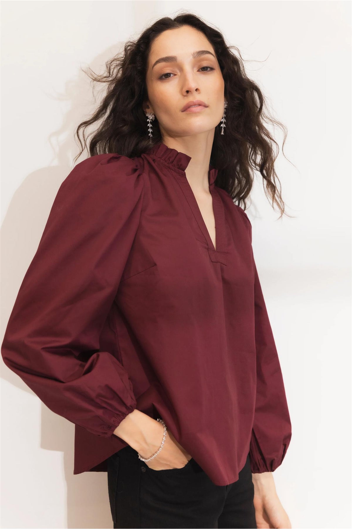 Infinity Blouse - Dark Red