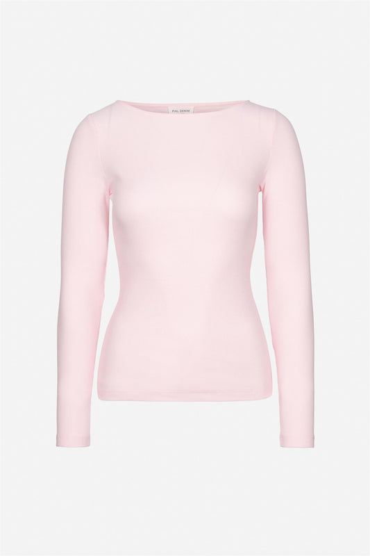 Petronella Rib Boatneck - Light Pink