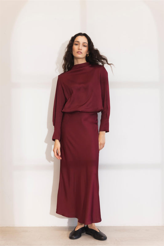 Lune Skirt - Dark Red