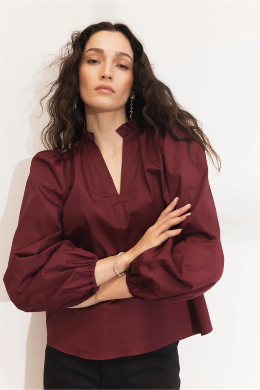 Infinity Blouse - Dark Red