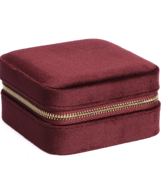 Velvet Jewellery Box Mini Maroon