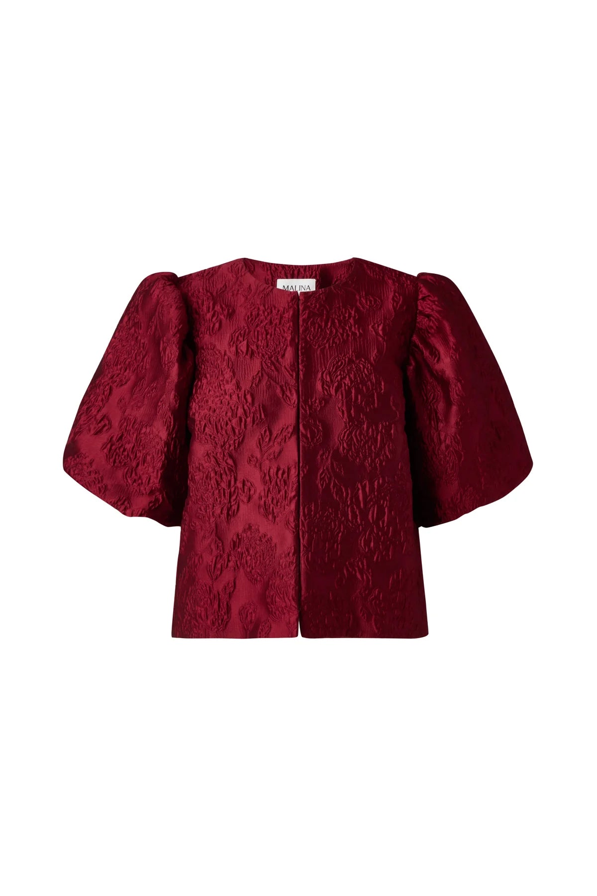 Cleo Pouf Sleeve Blouse Deep Red