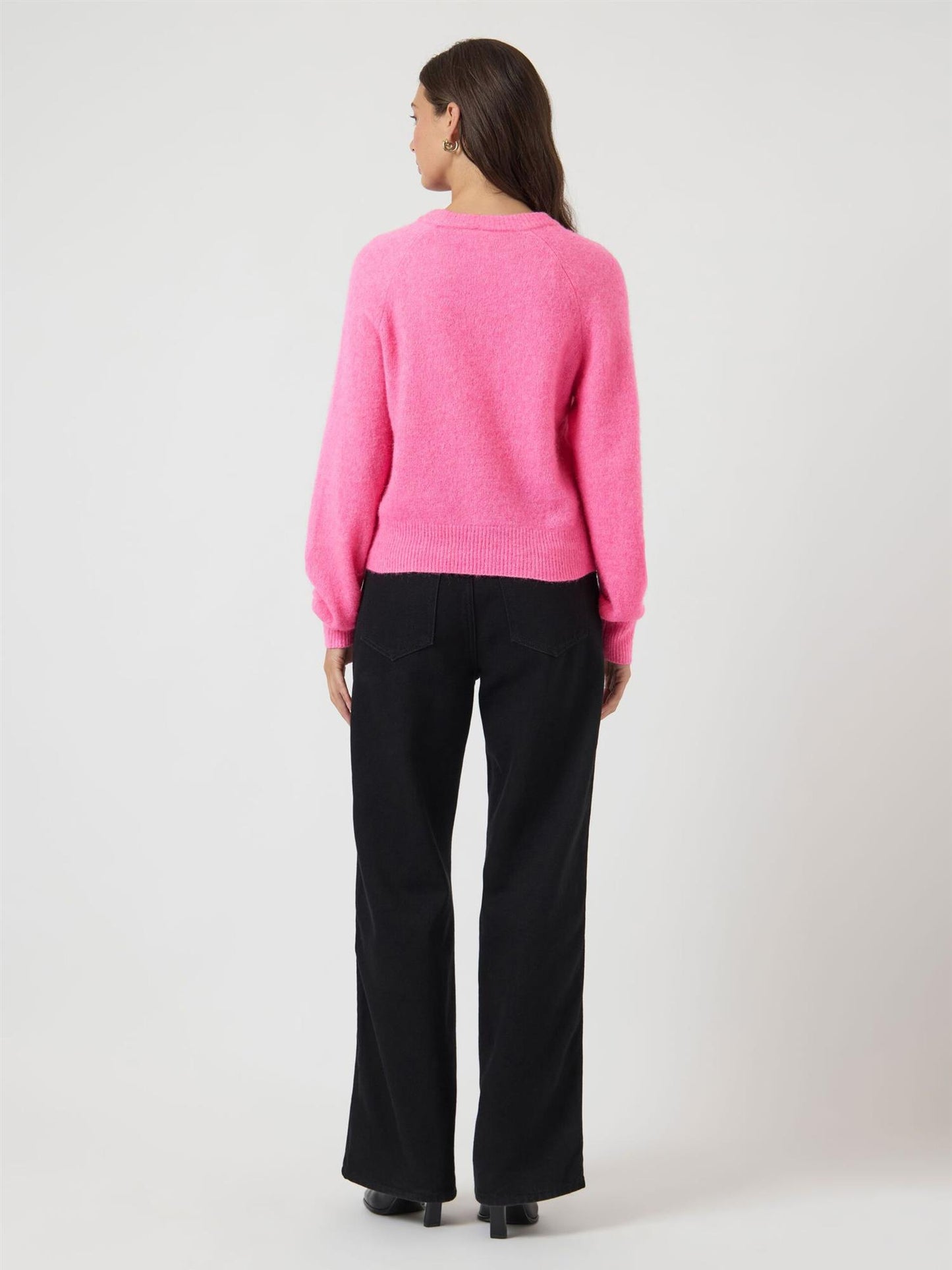 YasJohi Ls Wool Knit Pullover Begonia Pink