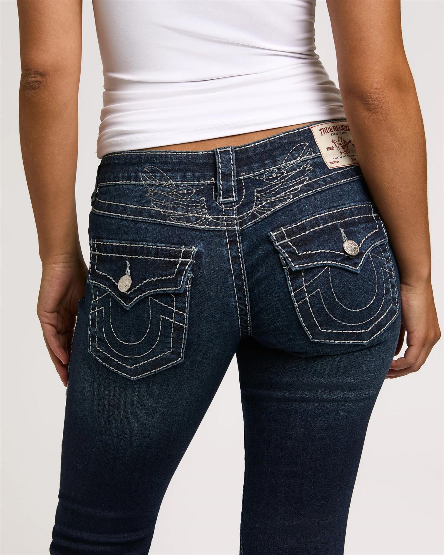 Joey Low Rise Flare Lurex Big T  Flap - Stone Fox