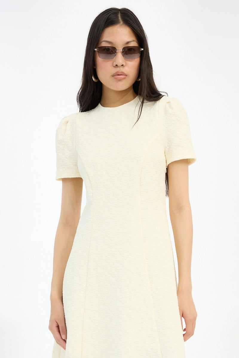Jacquard Flared Dress - Winter White