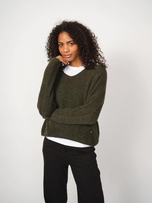 MM Thora V-Neck Knit - Grape Leaf