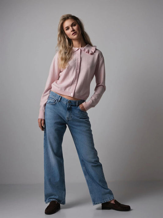 Diane Ruffle Cardigan Pink