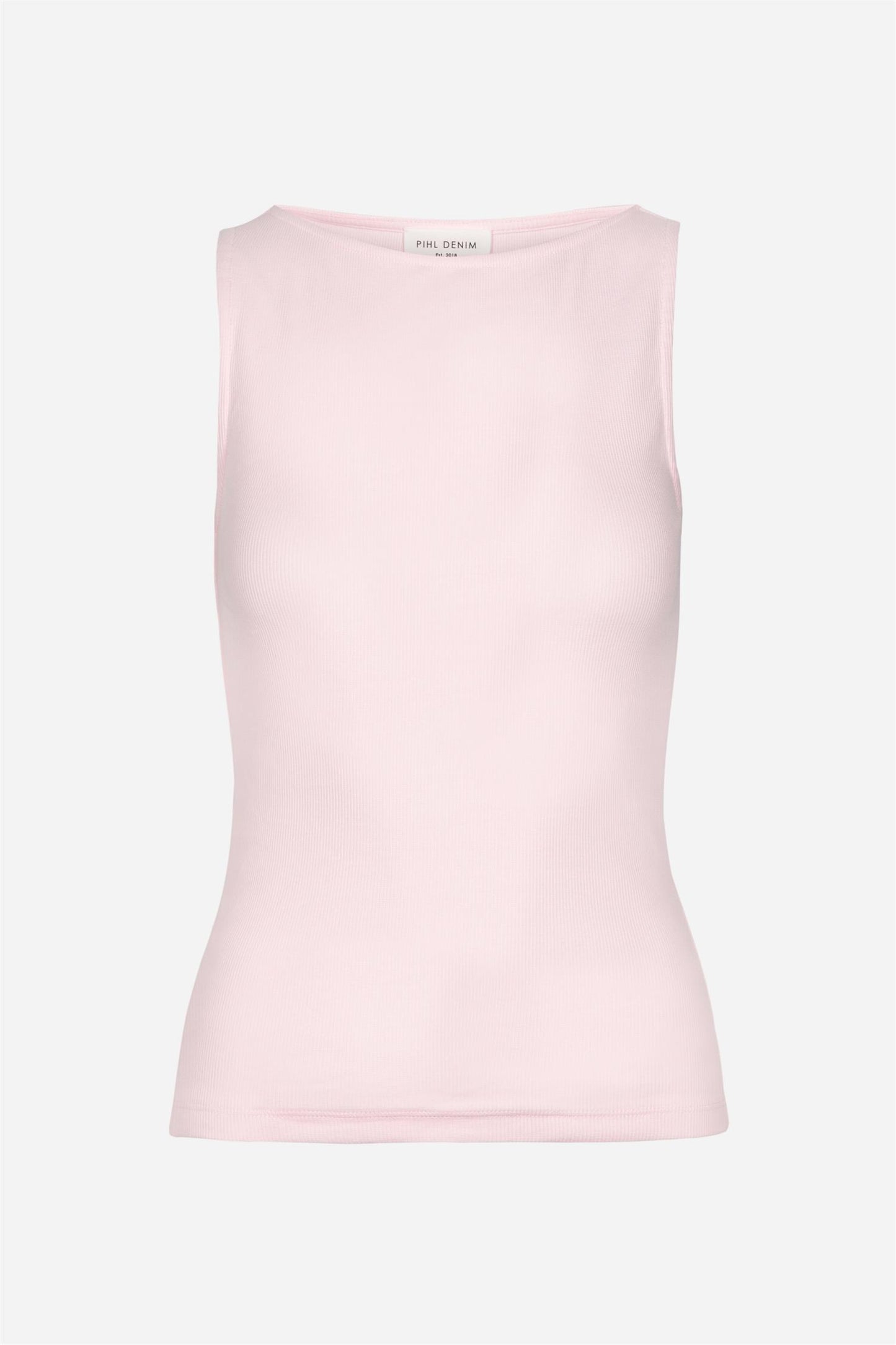 Peggy Rib Boatneck Top - Light Pink