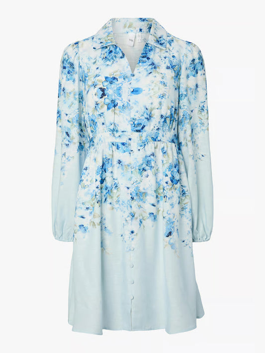 YasCleo Dress - Skyway w/ Cleo Print