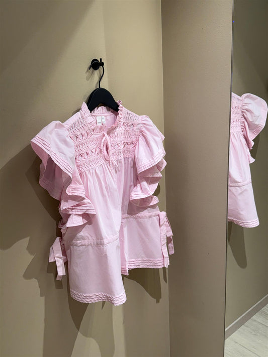 YasLura Tie Top - Pink Lady
