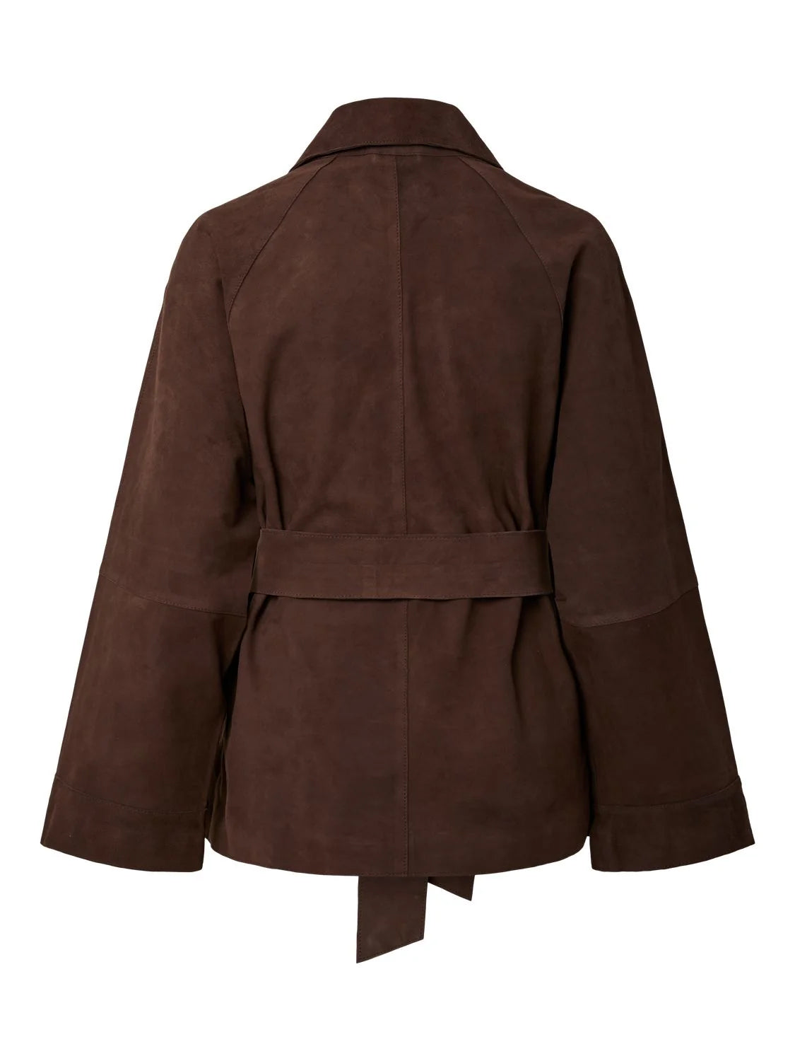 YasRuna Suede Kimono Jacket - Coffee Bean