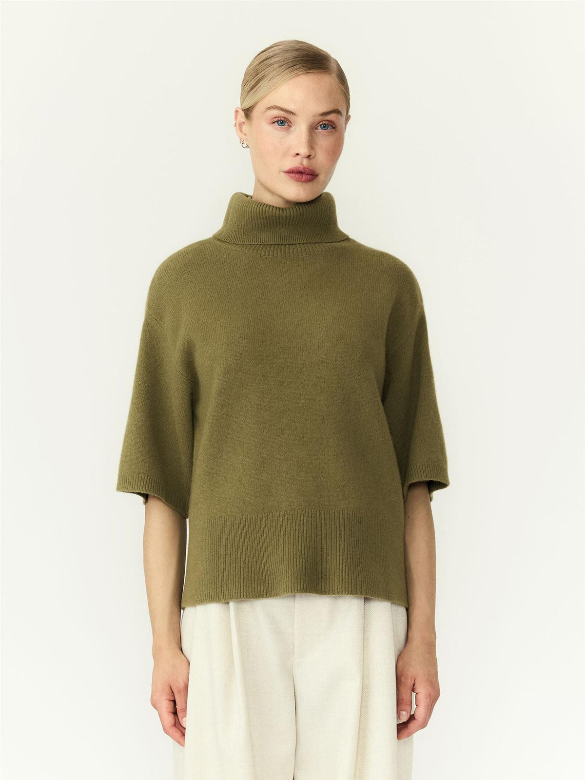 YasEmila Wool Knit Pullover - Fir Green Melange