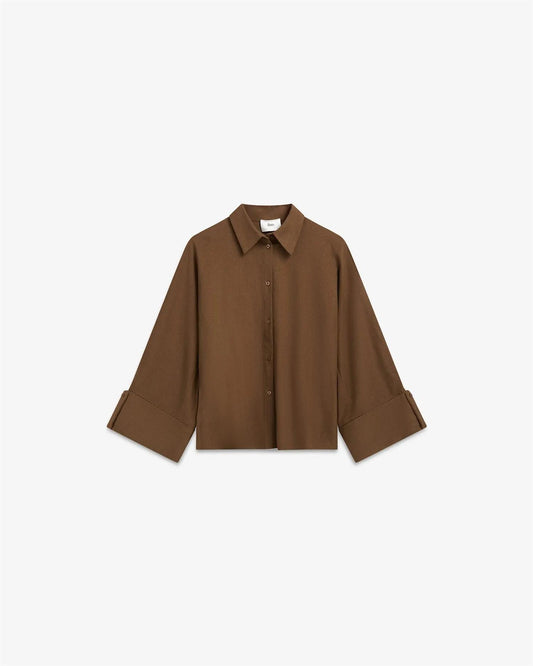 Atari Linen Shirt Chestnut Brown