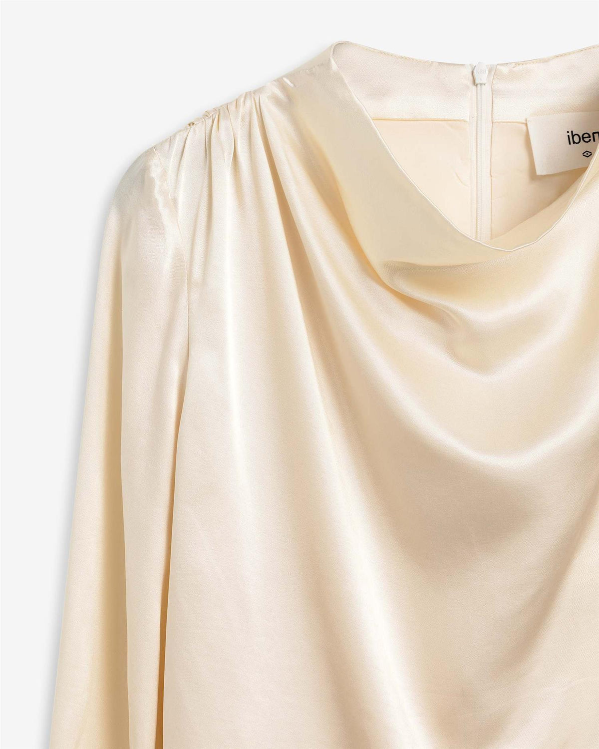 Beverly Satin Top - Pearl White