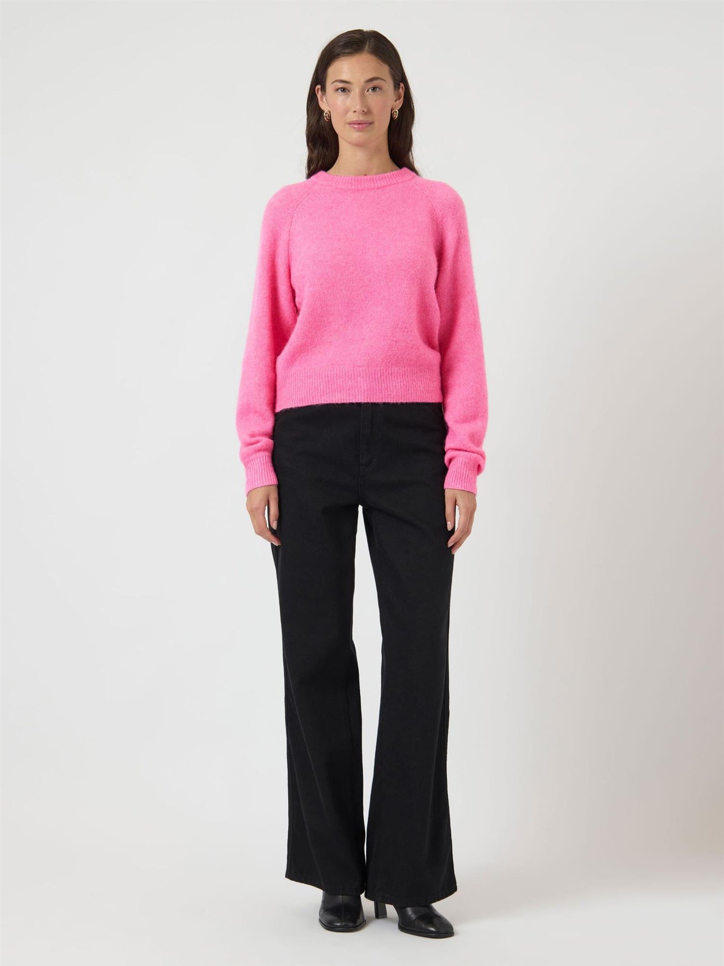 YasJohi Ls Wool Knit Pullover Begonia Pink