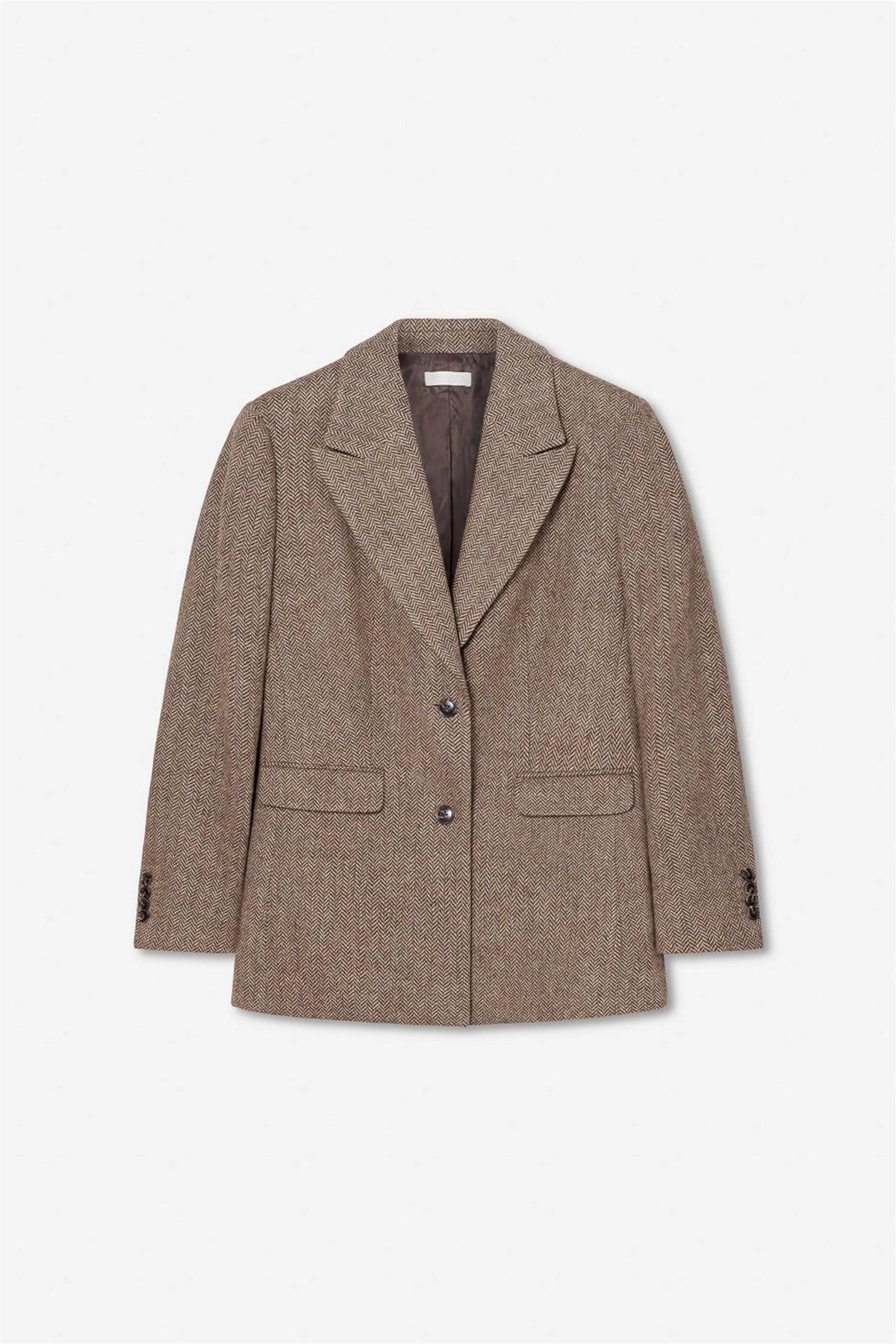 Abby Herringbone Blazer - Cognac Herringbone