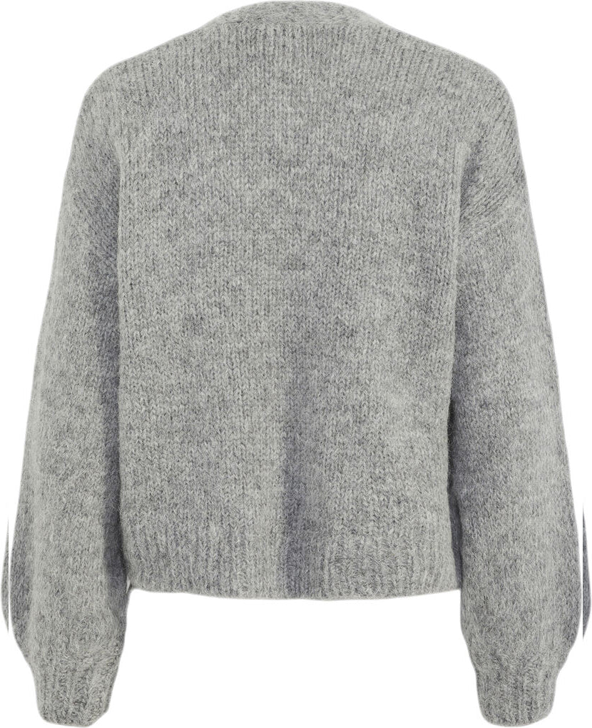 YasVigga LS Knit Cardigan Grå