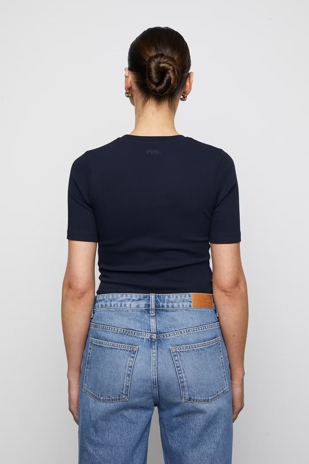 Pippa Rib Tee Navy