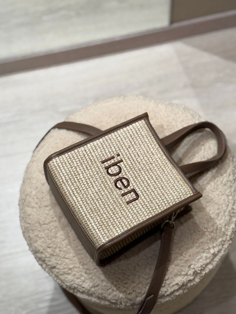 Iben Straw Bag Mini Brown Straw