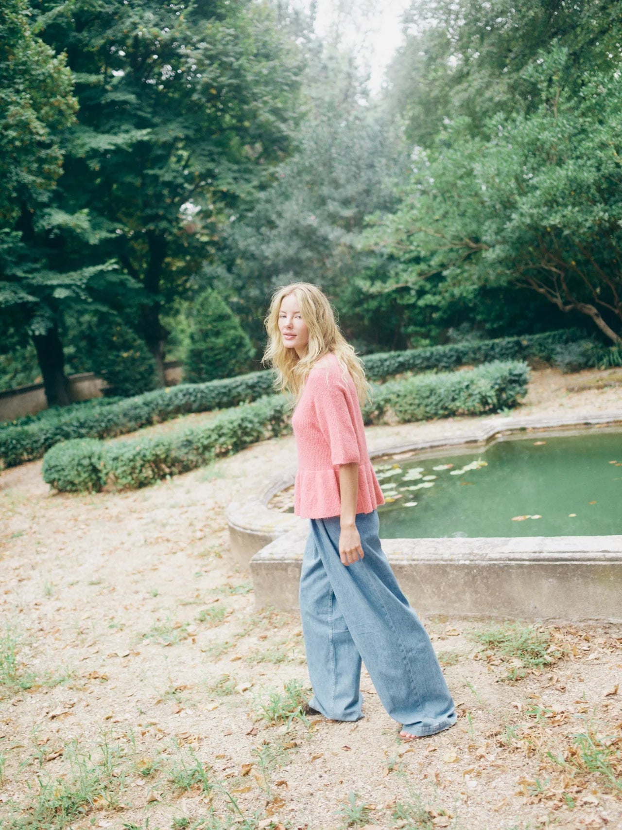 MMThora SS O-Neck Frill Knit Dusty Rose