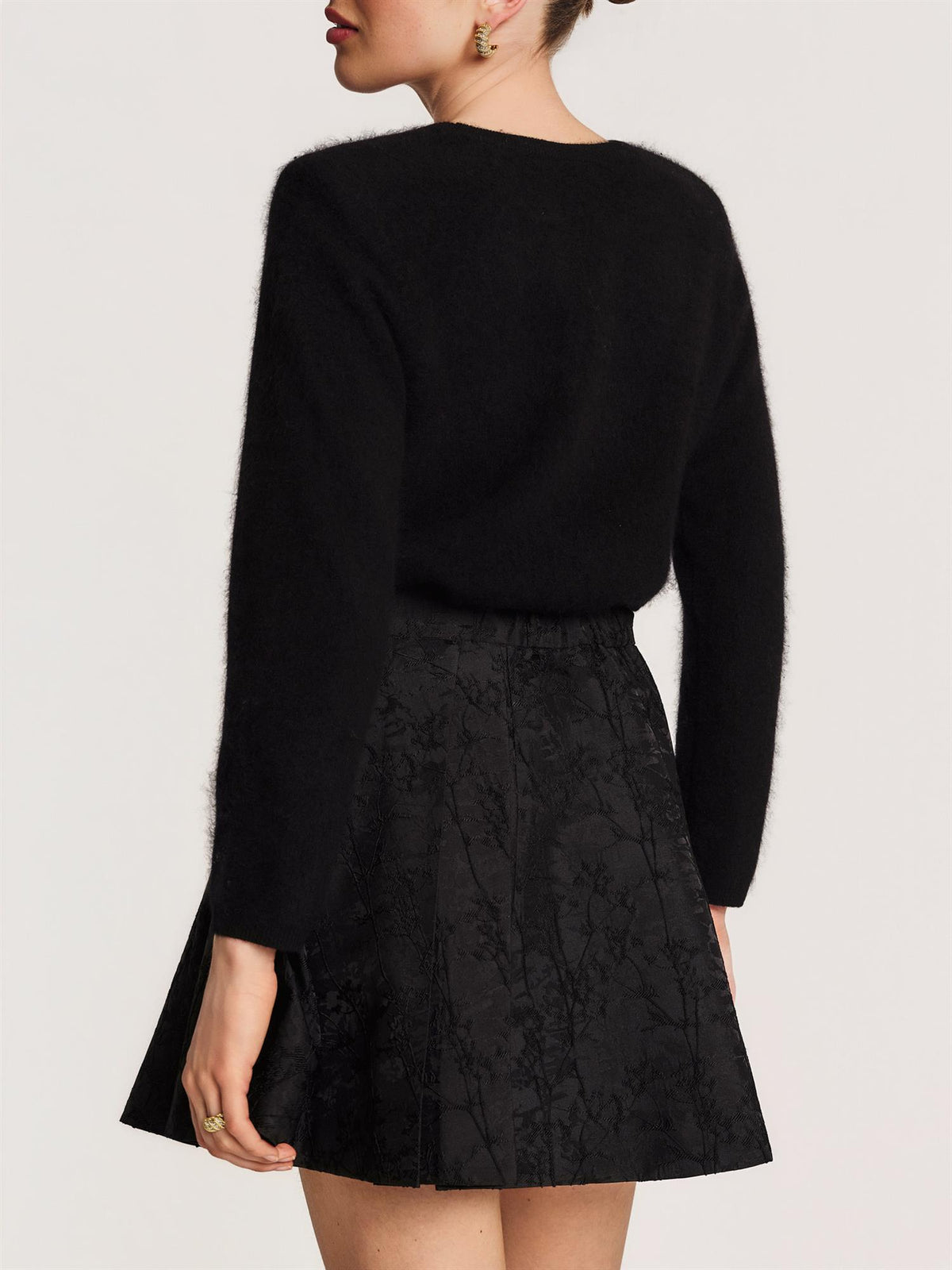 Brocade Mini Skirt - Black