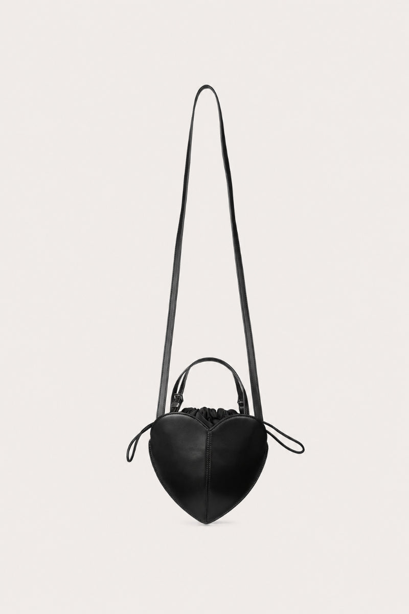 Leather Heart Bag - Black