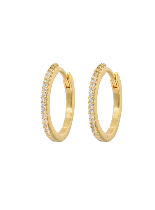 Medium Slim Hoops White