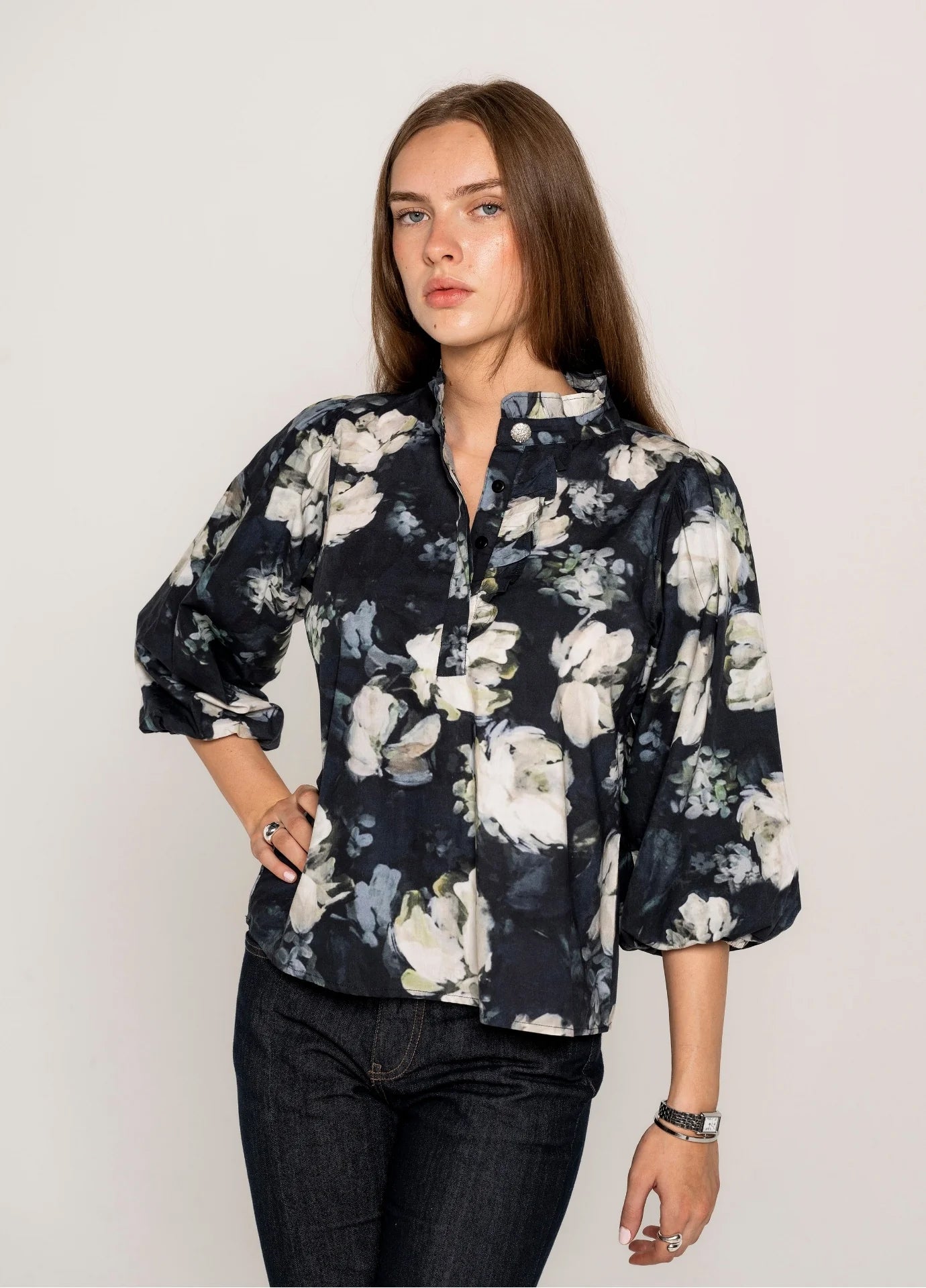 Ella Blouse - Blue Garden