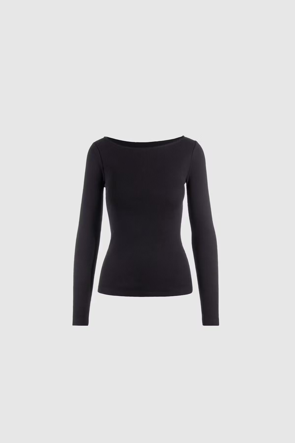 Petronella Rib Boatneck Black