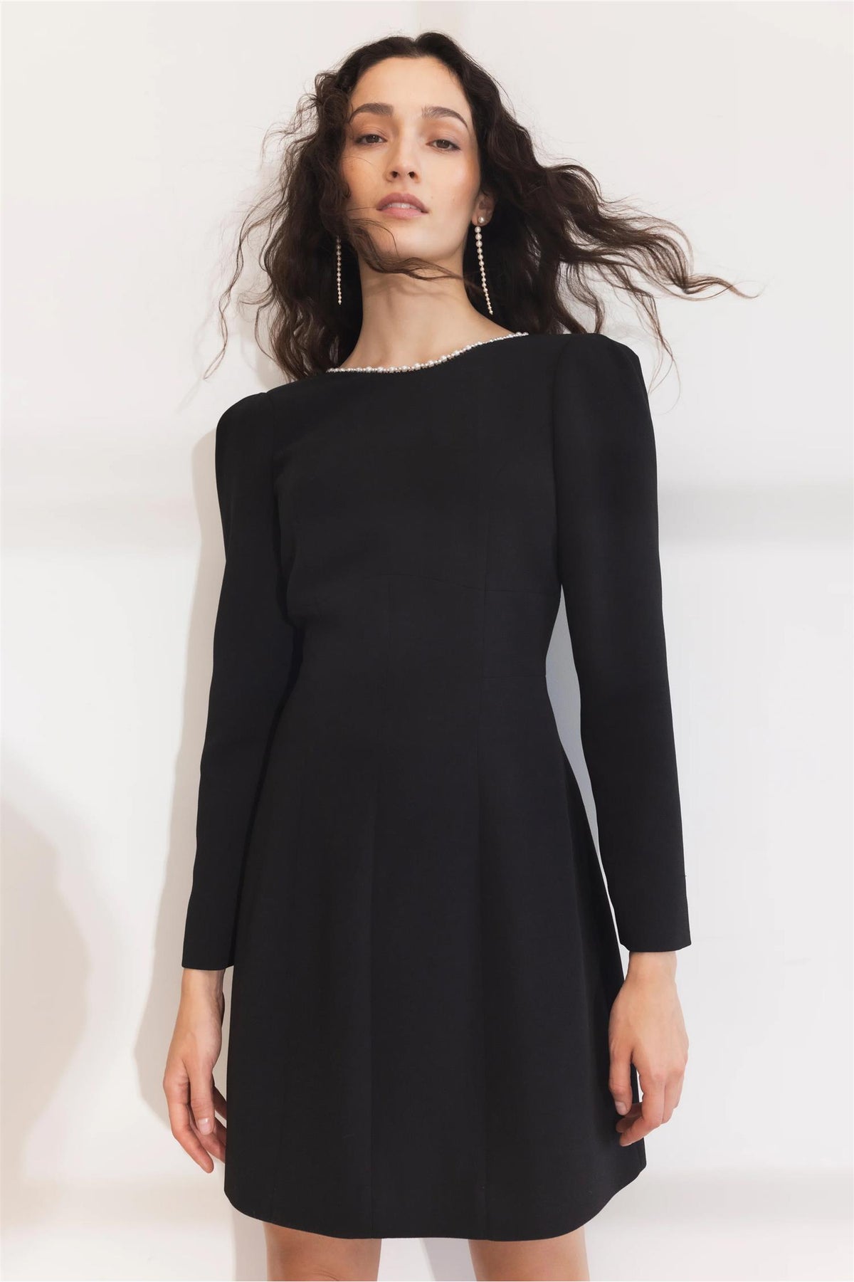 Nathalie Pearl Dress - Black