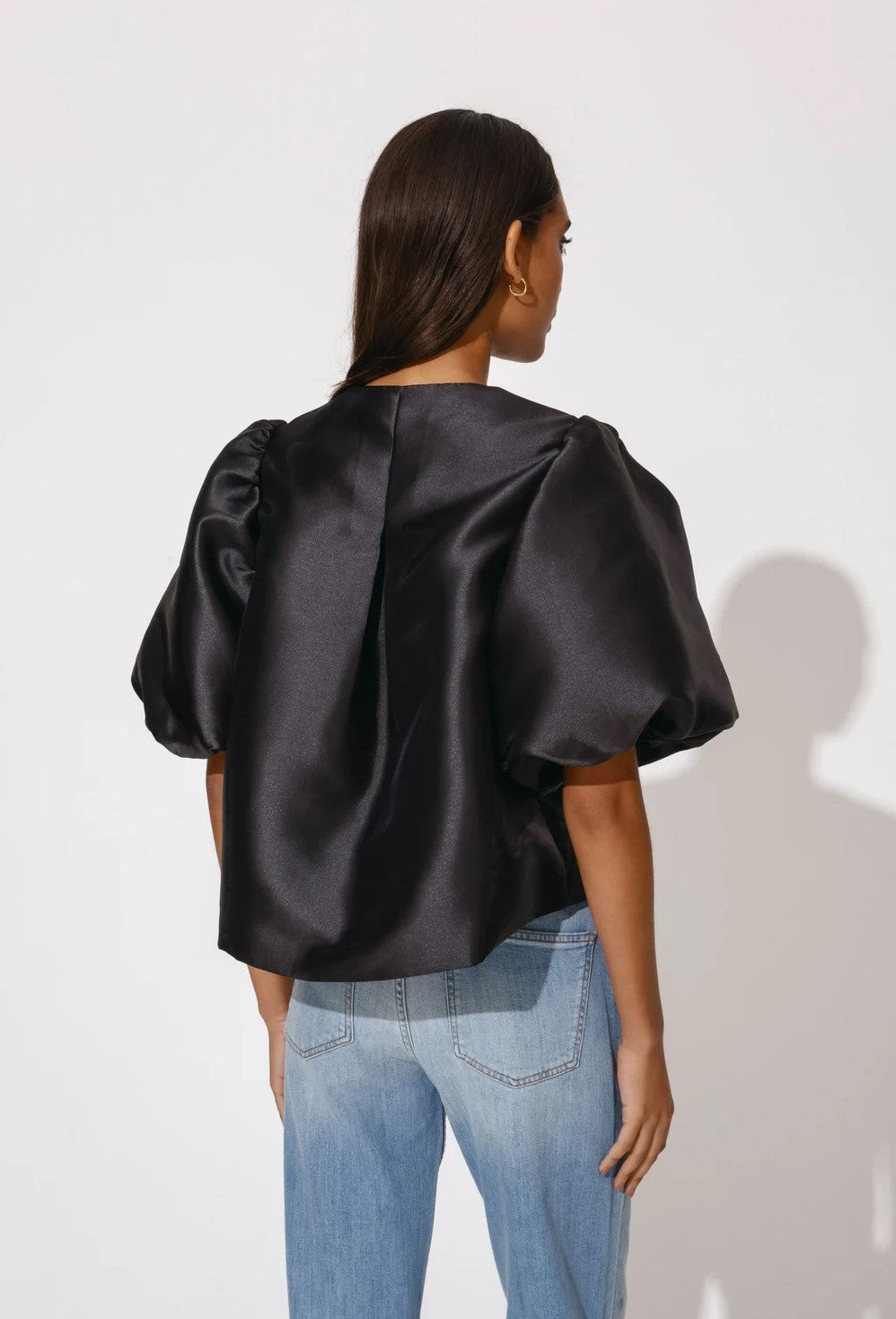 Cleo Pouf Sleeve Blouse Black