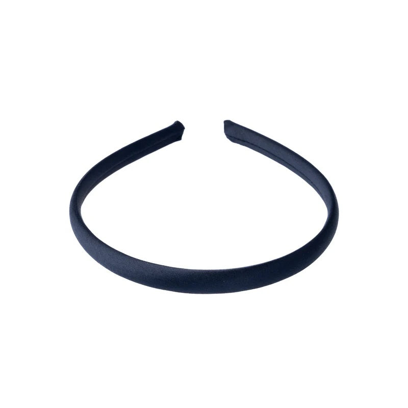 Satin Hair Band Thin Navy Blue