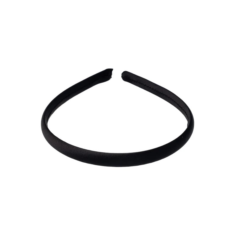 Satin Hair Band Thin Black