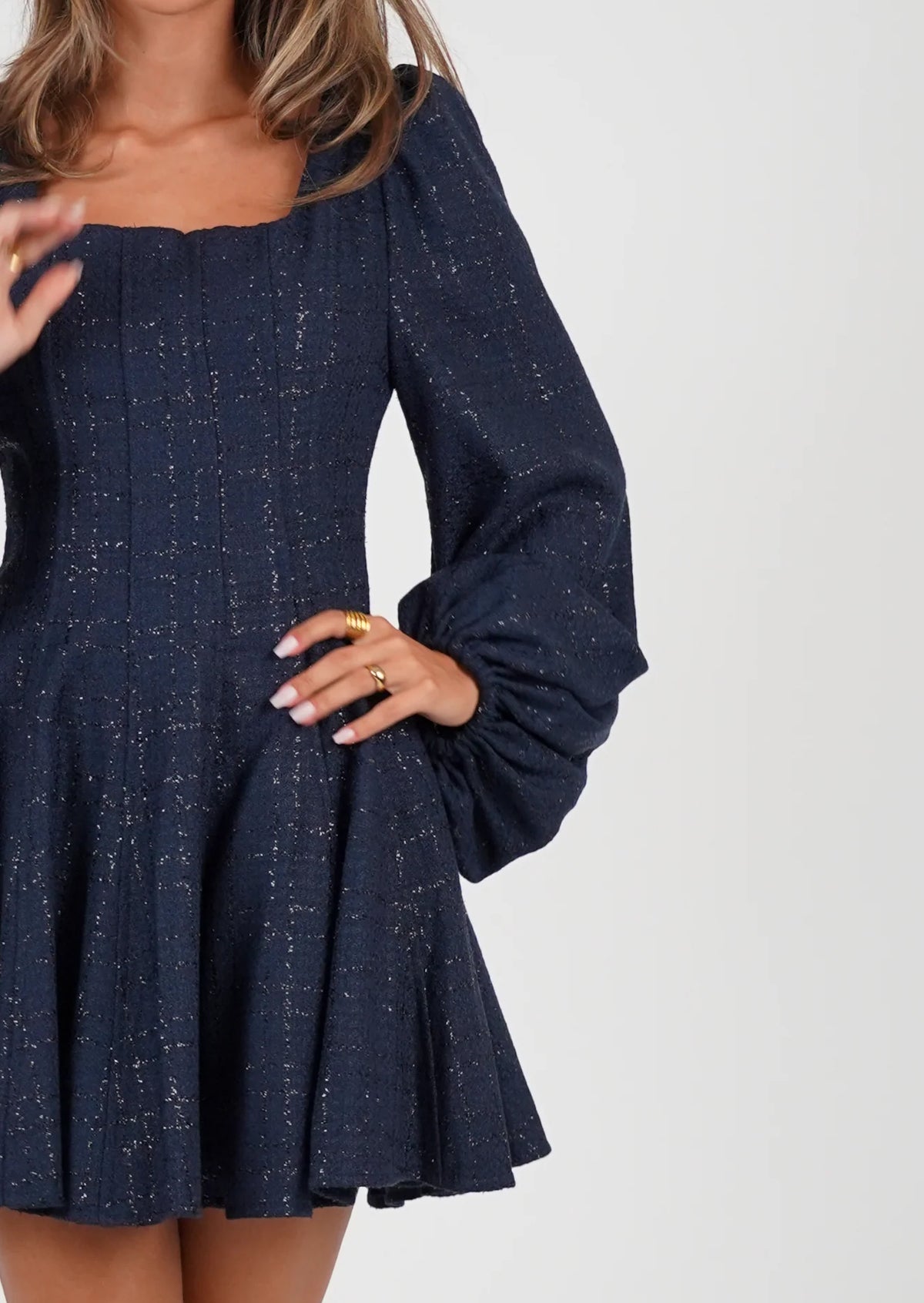 Sophie Tweed Dress - Midnight Blue