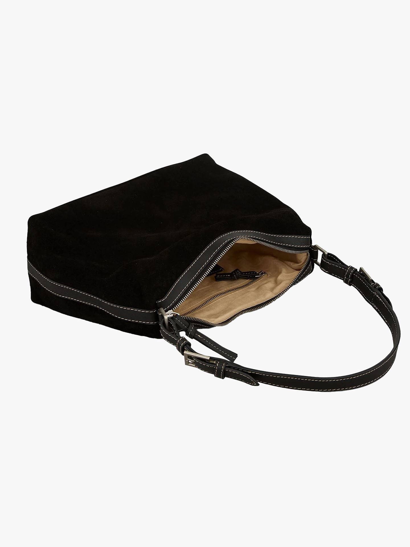 Suede Ginni Medi Bag - Black