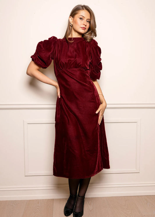 Dakota Dress Velvet Bordaux