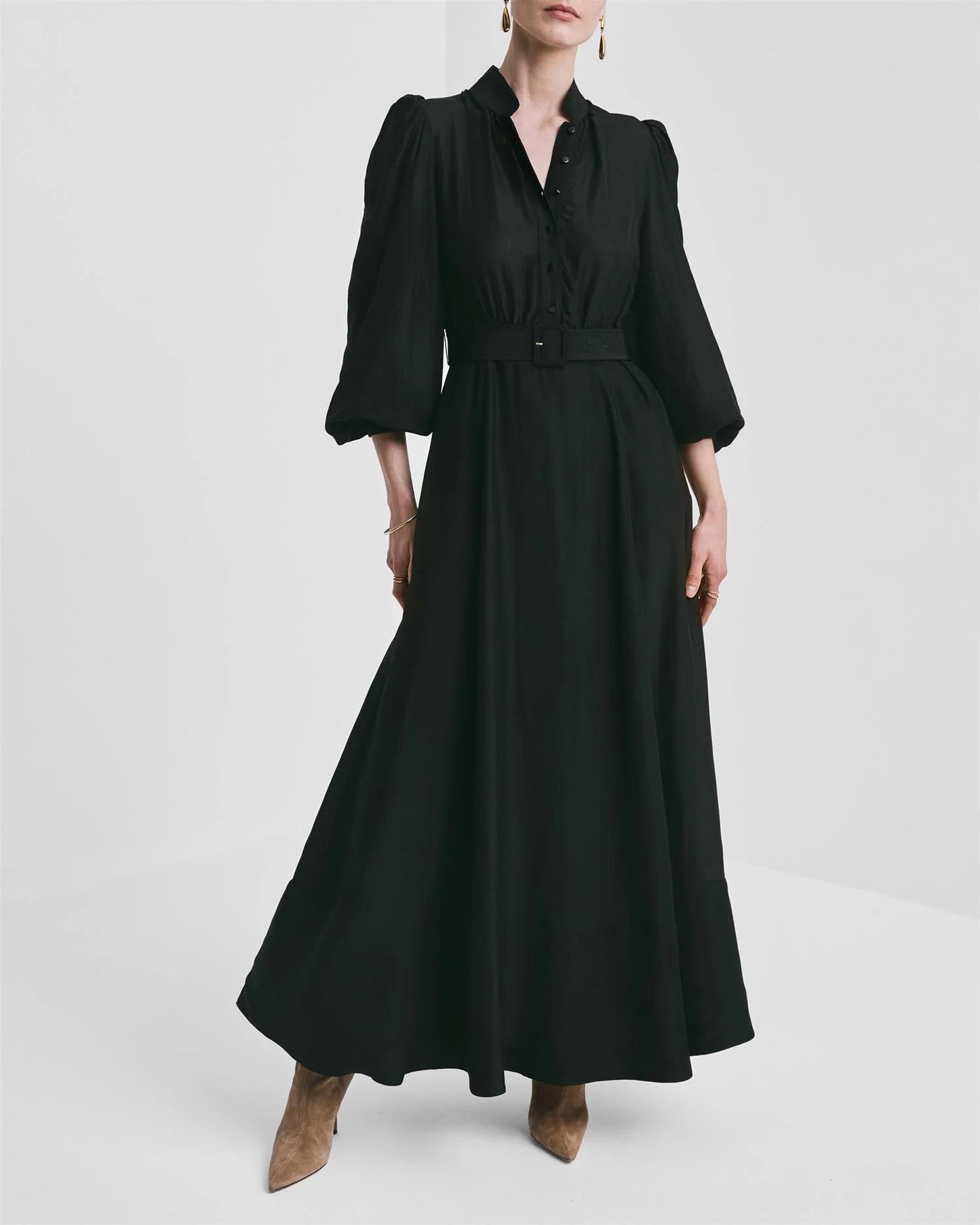 Striped Organza Belt Dress Sort