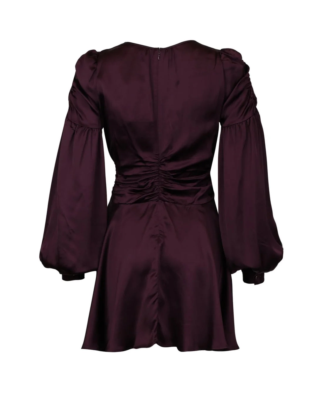 Satin Mini Dress - Burgundy