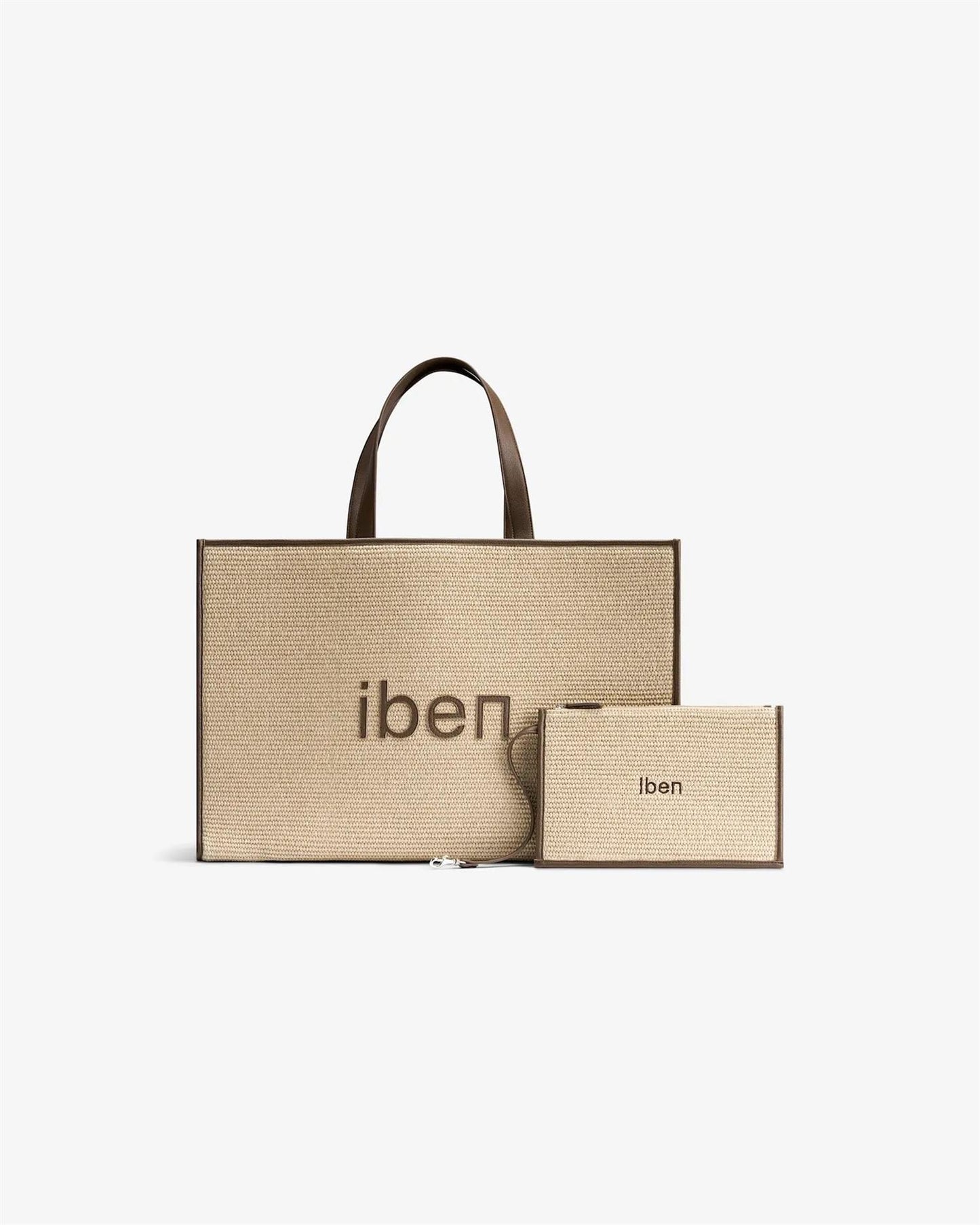 Iben Straw Bag L Brown Straw