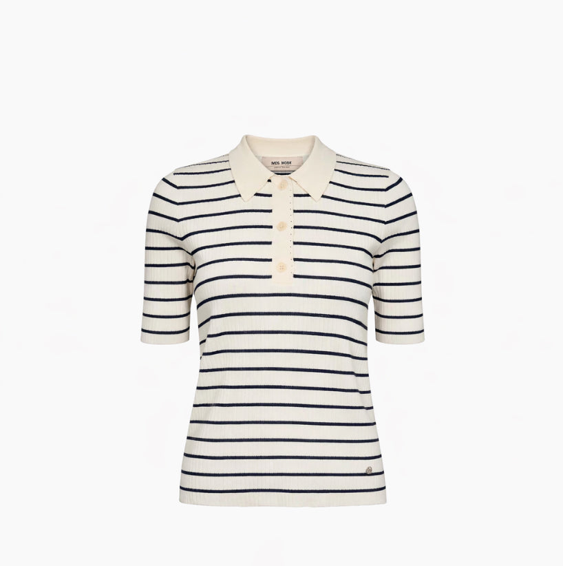 MMCaliz Stripe SS Knit Salute Navy