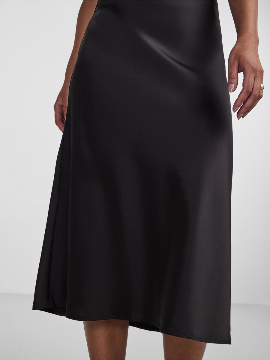 YASPELLA HW MIDI SKIRT S. BLACK